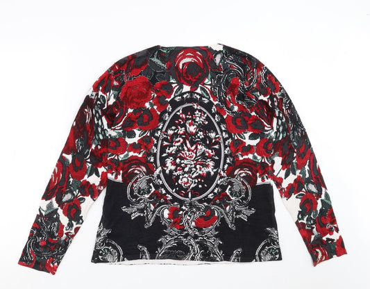 Gerry Weber Womens Black Floral  Pullover Jumper Size 12