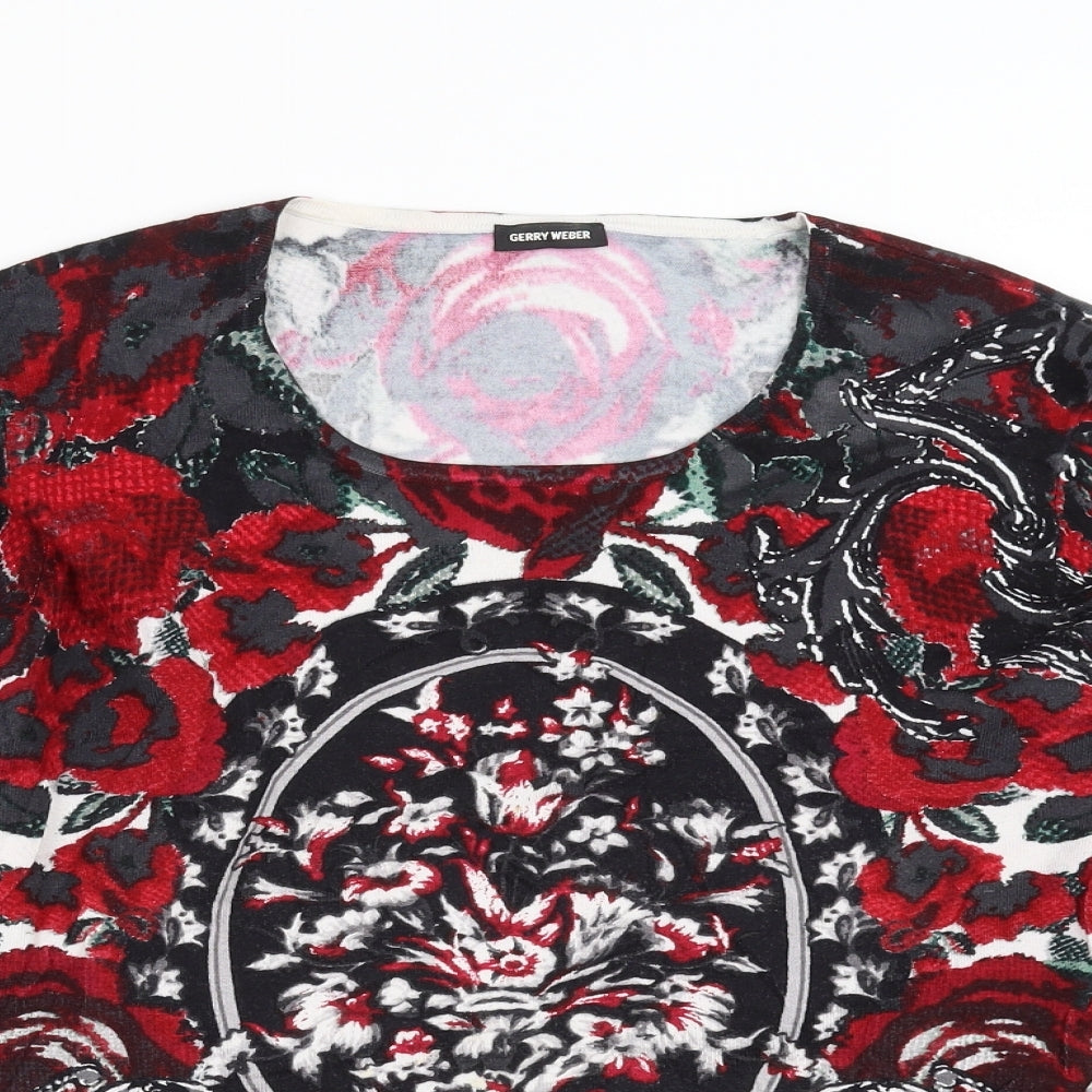 Gerry Weber Womens Black Floral  Pullover Jumper Size 12