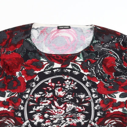 Gerry Weber Womens Black Floral  Pullover Jumper Size 12