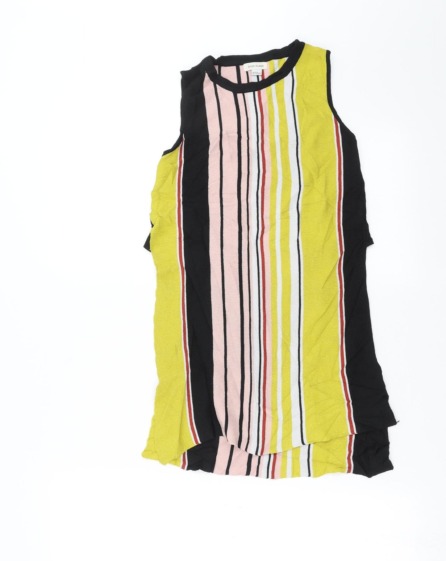 River Island Girls Multicoloured Striped  Tunic Blouse Size 9-10 Years  - open sides