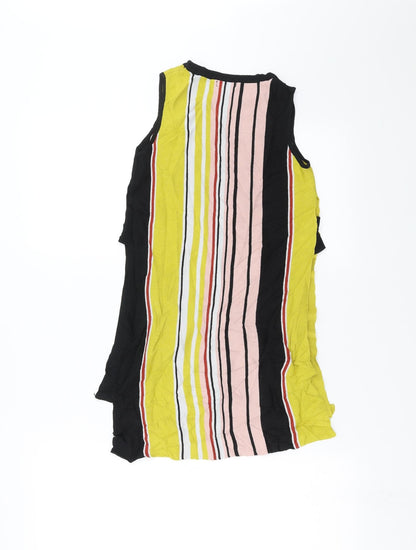 River Island Girls Multicoloured Striped  Tunic Blouse Size 9-10 Years  - open sides
