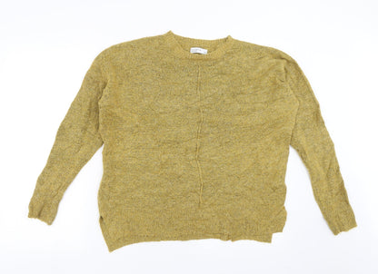 Womens UK Size M Papaya Yellow Pullover Jumper