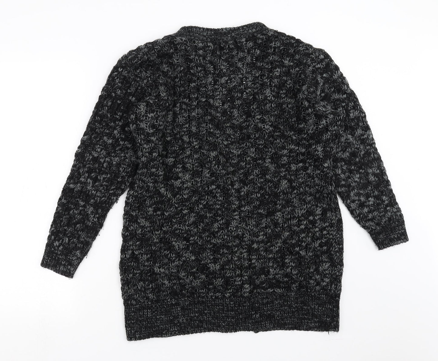 Womens UK Size M Pura Moda Black Cardigan Jumper