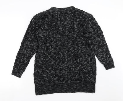 Womens UK Size M Pura Moda Black Cardigan Jumper