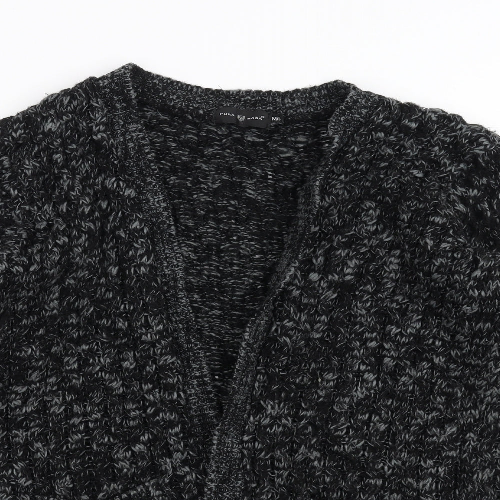 Womens UK Size M Pura Moda Black Cardigan Jumper