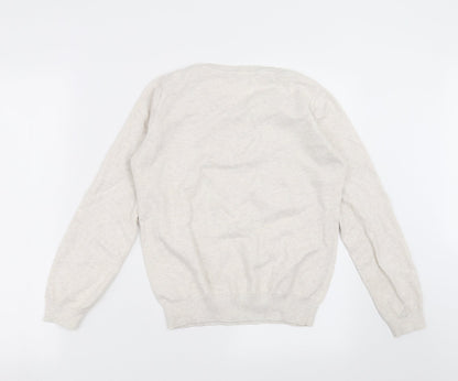 PEP&CO Girls Beige  Knit Pullover Jumper Size 12 Years  - Button detail