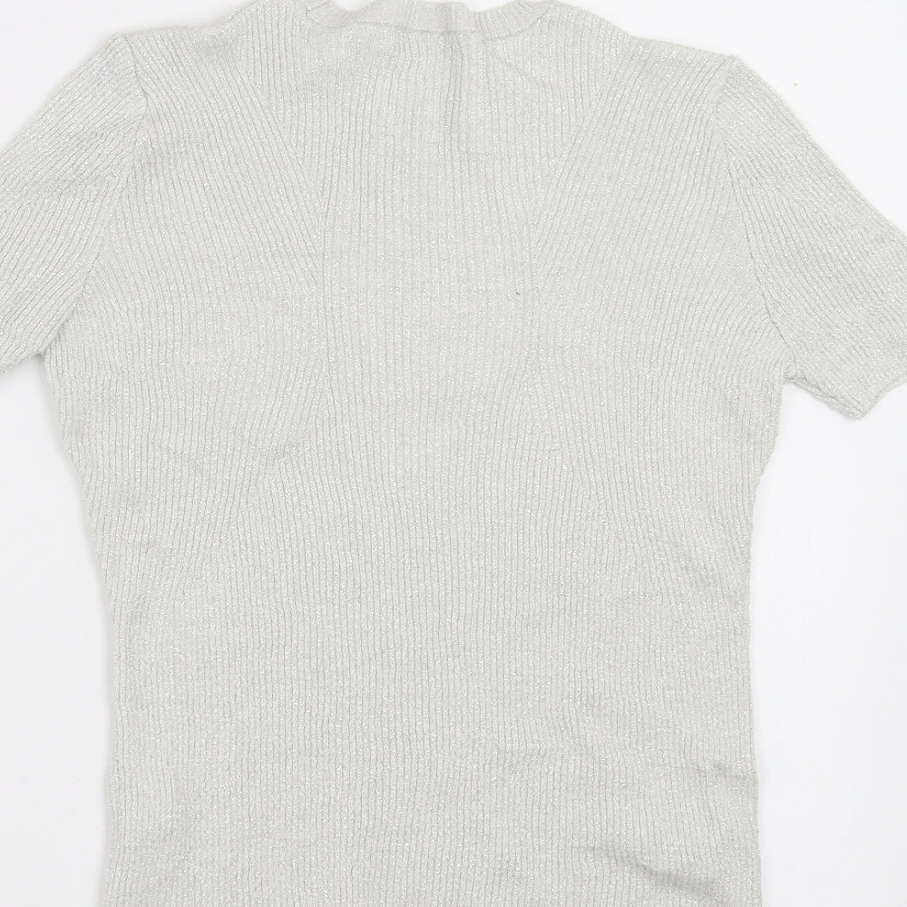 Womens UK Size 12 Marks and Spencer Silver Pullover Jumper