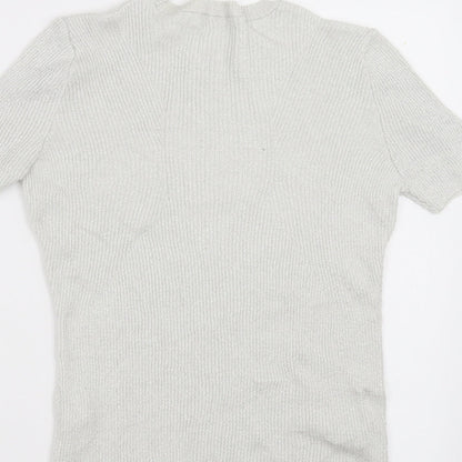Womens UK Size 12 Marks and Spencer Silver Pullover Jumper