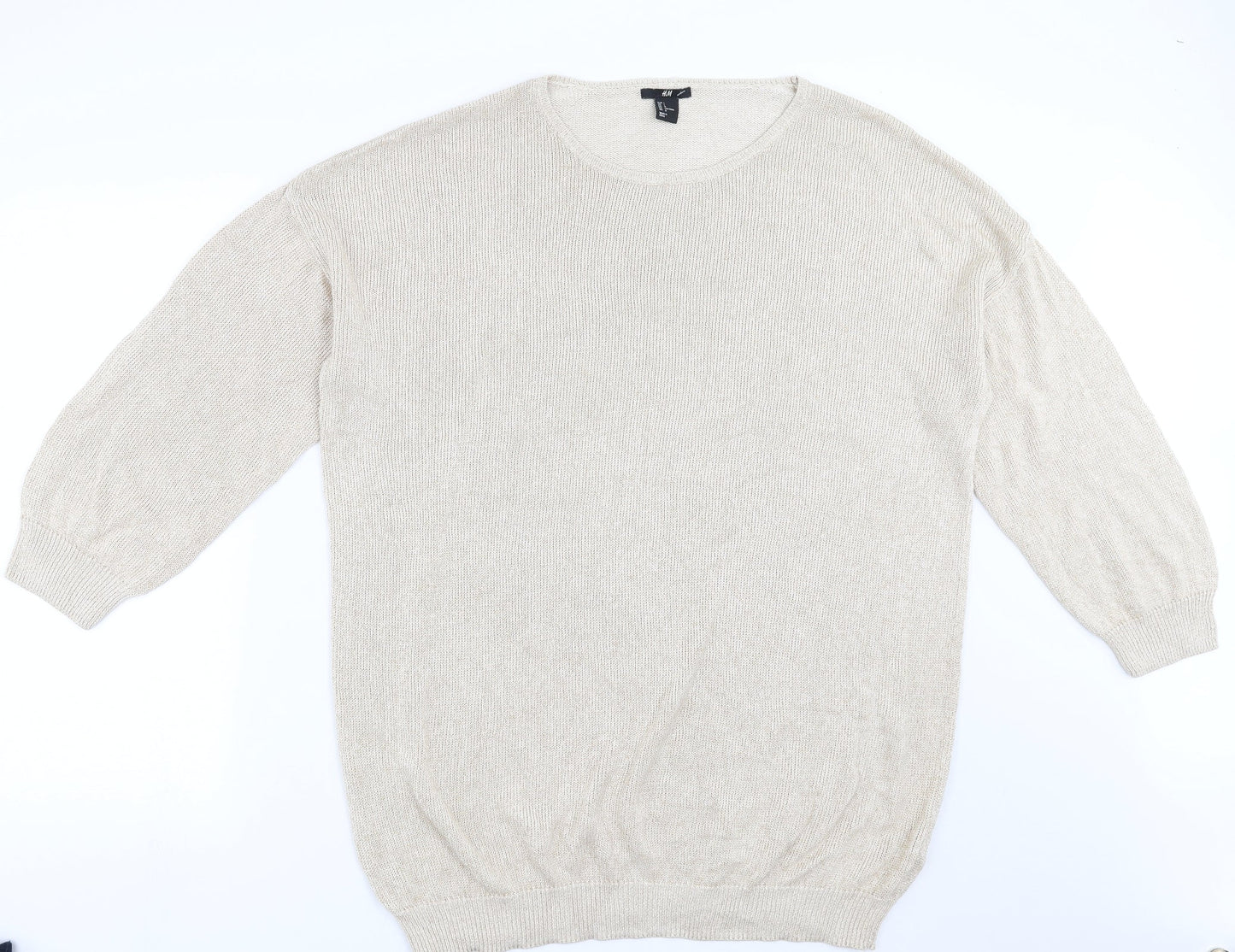Womens UK Size L H&M Beige Pullover Jumper