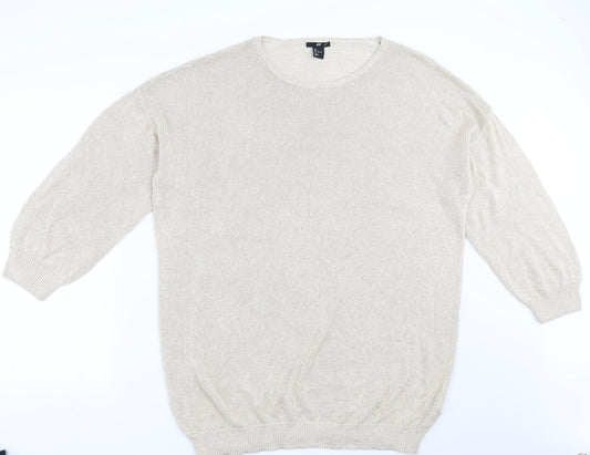 Womens UK Size L H&M Beige Pullover Jumper