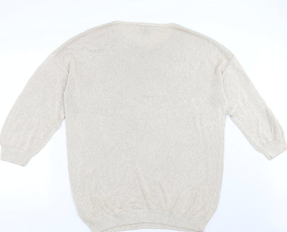 Womens UK Size L H&M Beige Pullover Jumper