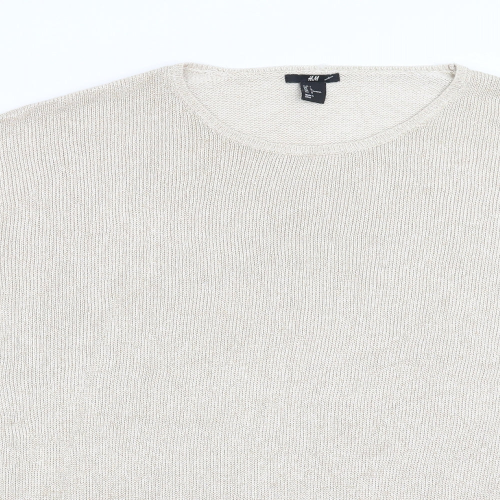 Womens UK Size L H&M Beige Pullover Jumper