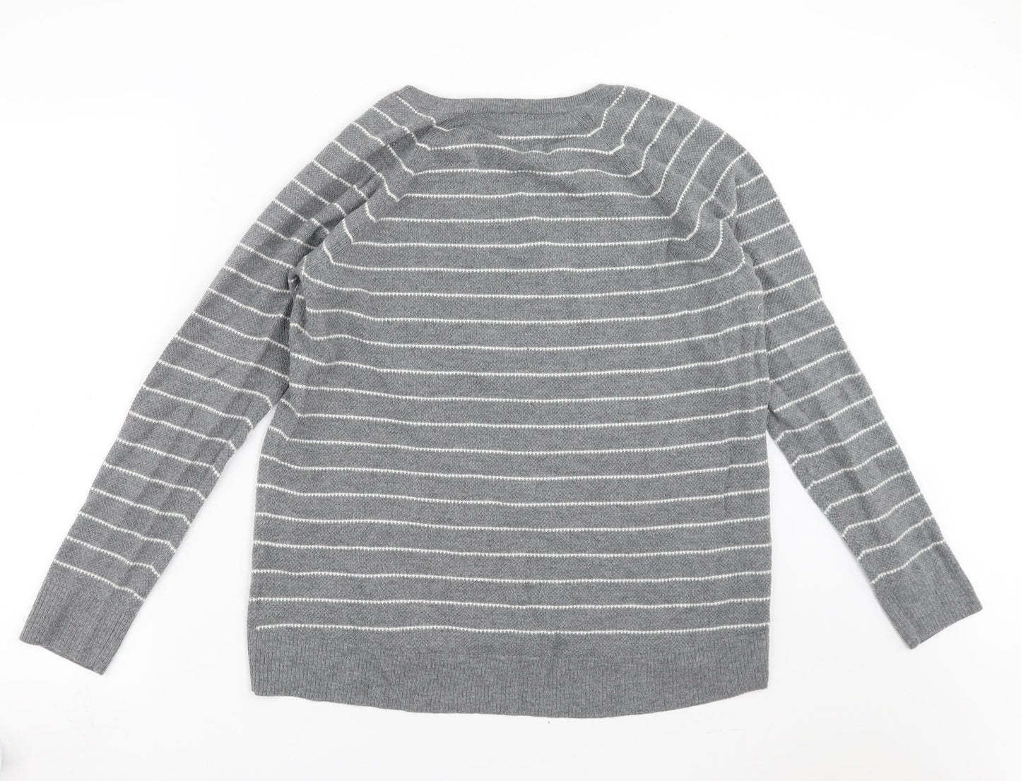 Gap Mens Grey Striped Knit Pullover Jumper Size L