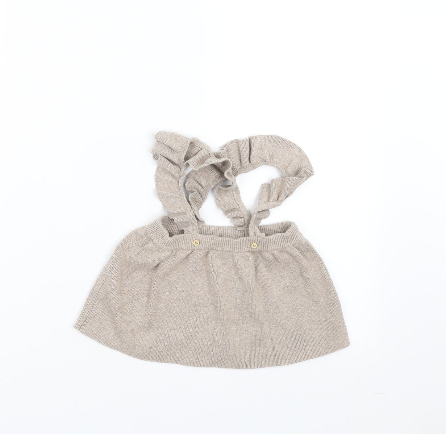 H&M Girls Beige  Knit A-Line Skirt Size 3-6 Months  - with braces