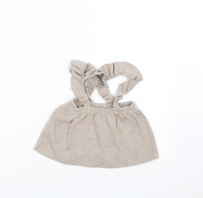 H&M Girls Beige  Knit A-Line Skirt Size 3-6 Months  - with braces