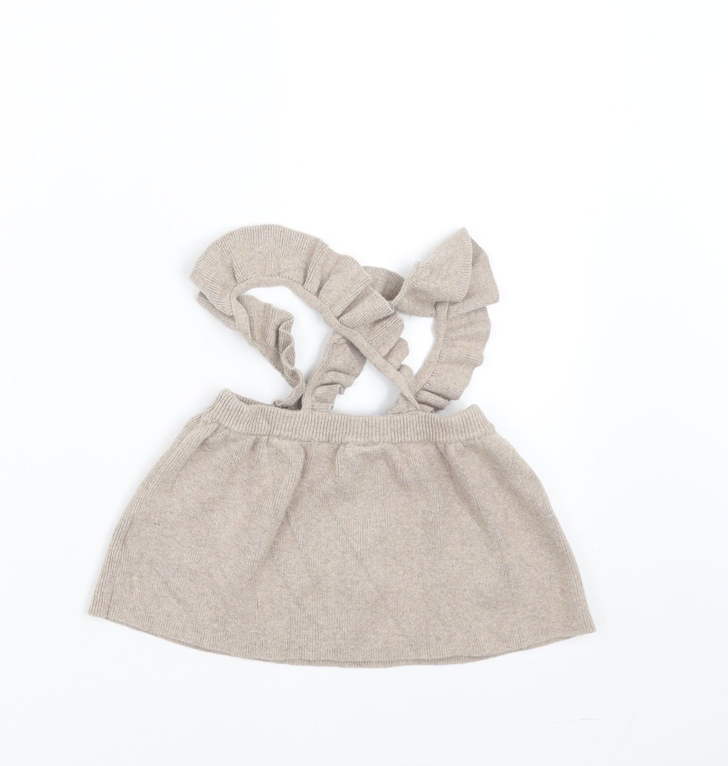 H&M Girls Beige  Knit A-Line Skirt Size 3-6 Months  - with braces
