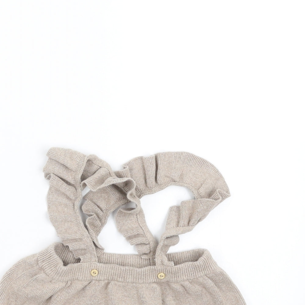 H&M Girls Beige  Knit A-Line Skirt Size 3-6 Months  - with braces