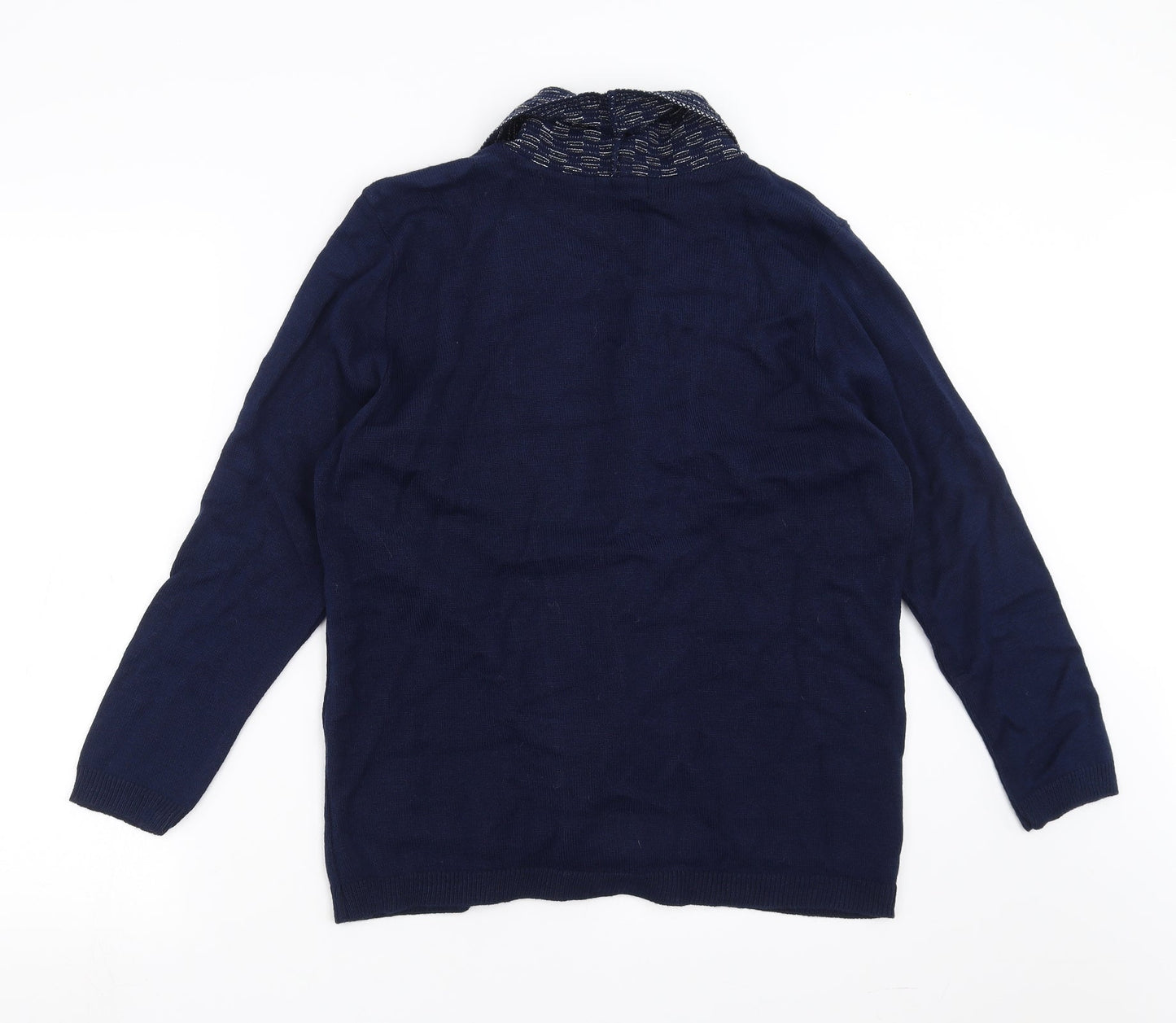 Womens UK Size L Monique Blue Cardigan Jumper
