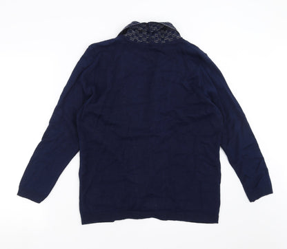Womens UK Size L Monique Blue Cardigan Jumper