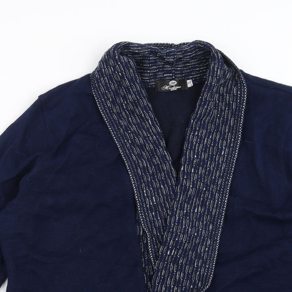 Womens UK Size L Monique Blue Cardigan Jumper