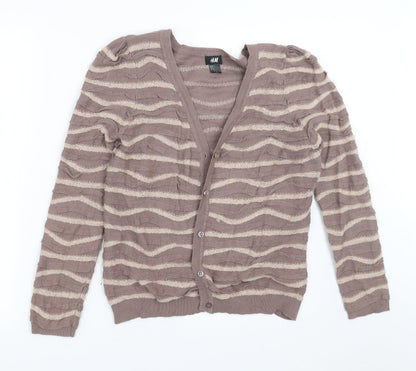 Womens UK Size M H&M Beige Cardigan Jumper