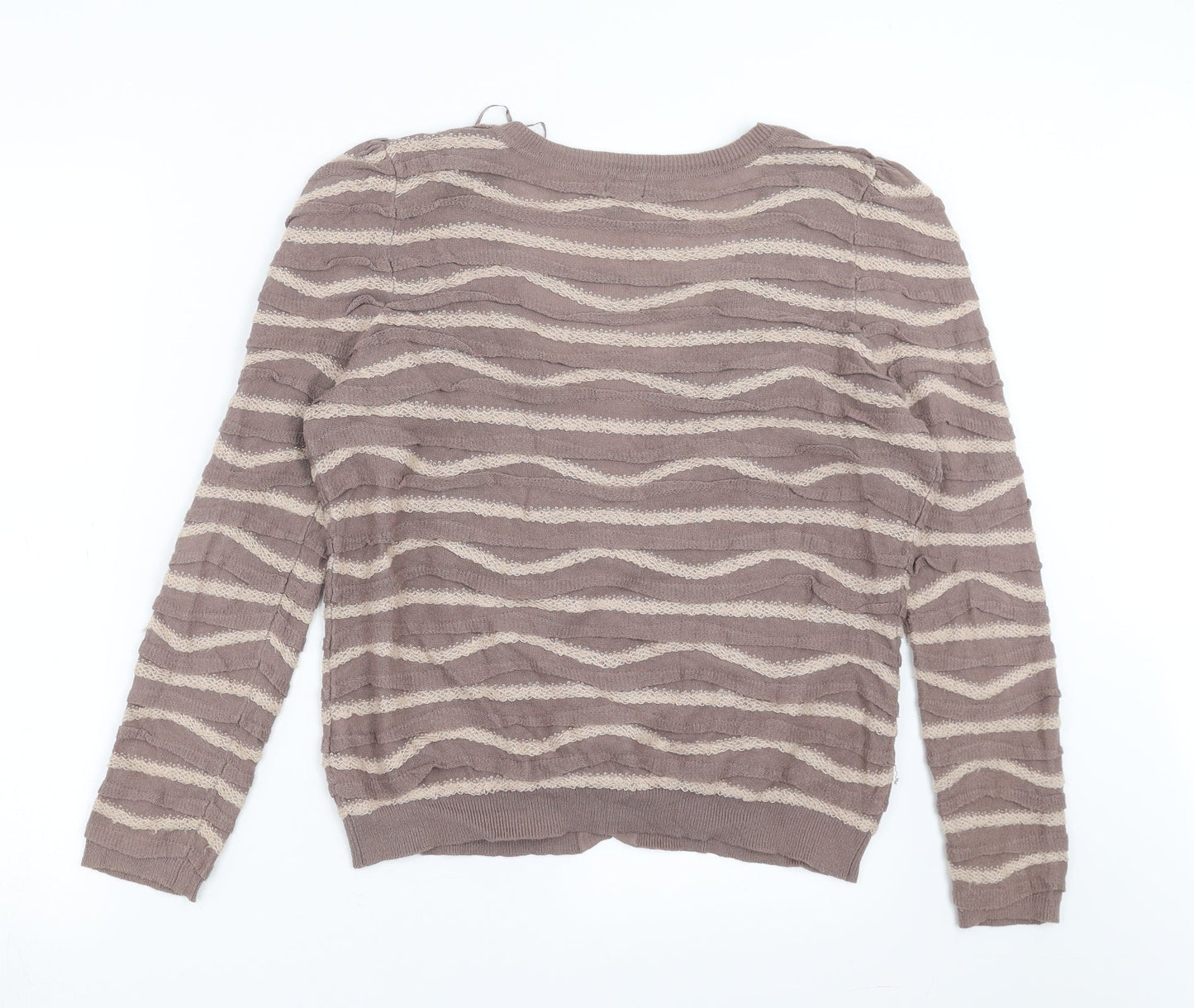 Womens UK Size M H&M Beige Cardigan Jumper
