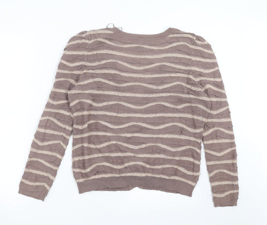 Womens UK Size M H&M Beige Cardigan Jumper