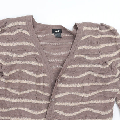 Womens UK Size M H&M Beige Cardigan Jumper