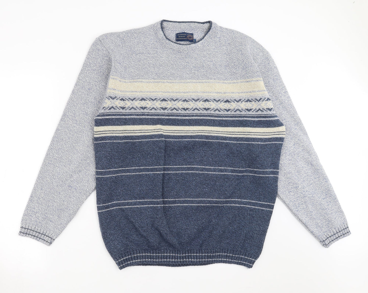 Debenhams Mens Blue Striped Knit Pullover Jumper Size L