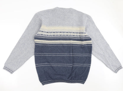 Debenhams Mens Blue Striped Knit Pullover Jumper Size L