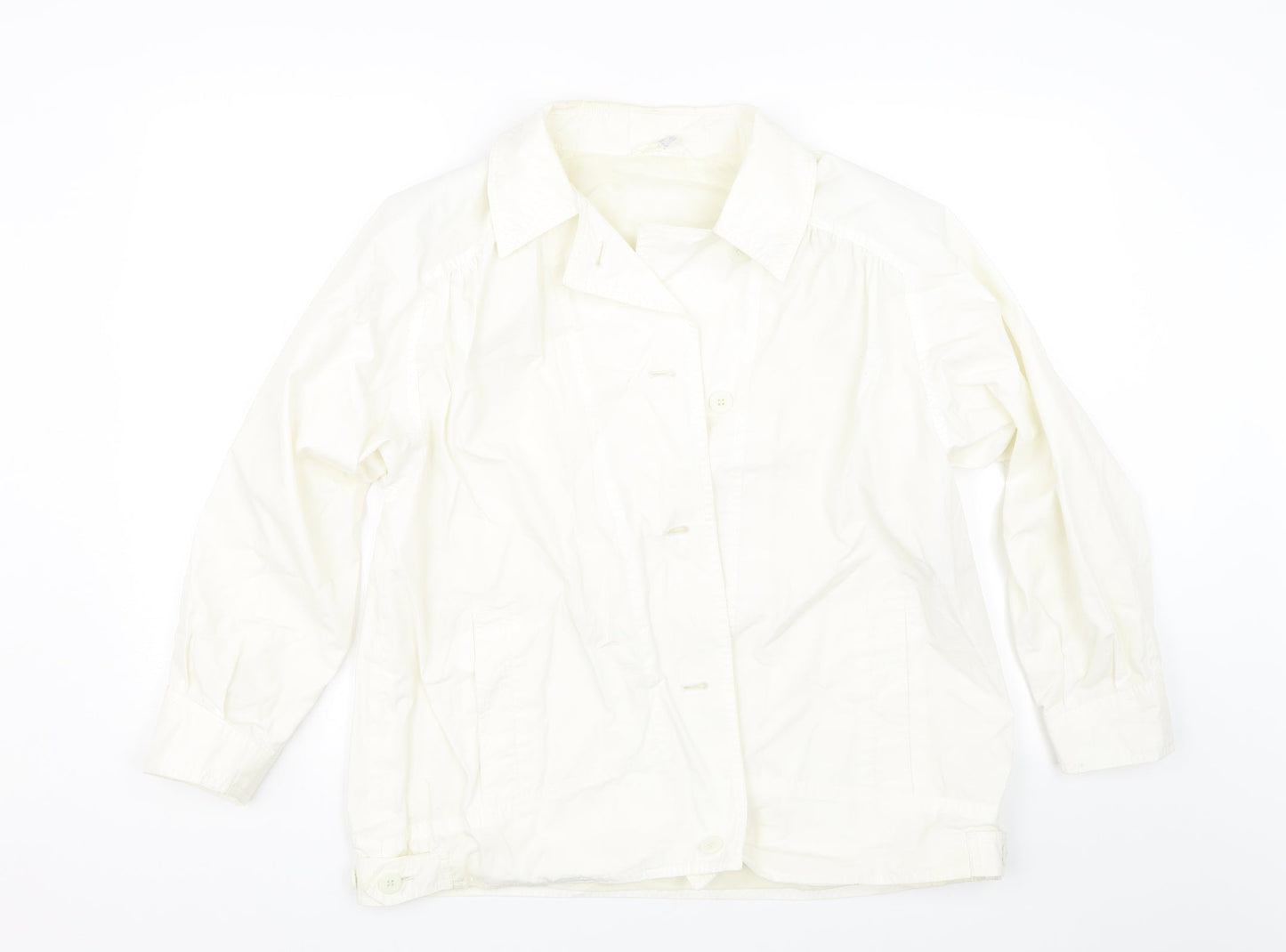 Four Seasons of London Womens White   Basic Button-Up Size 14  - Chef unifrom