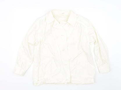 Four Seasons of London Womens White   Basic Button-Up Size 14  - Chef unifrom