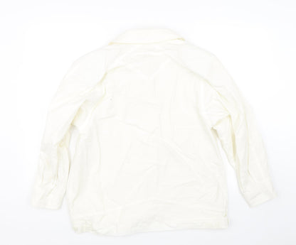 Four Seasons of London Womens White   Basic Button-Up Size 14  - Chef unifrom