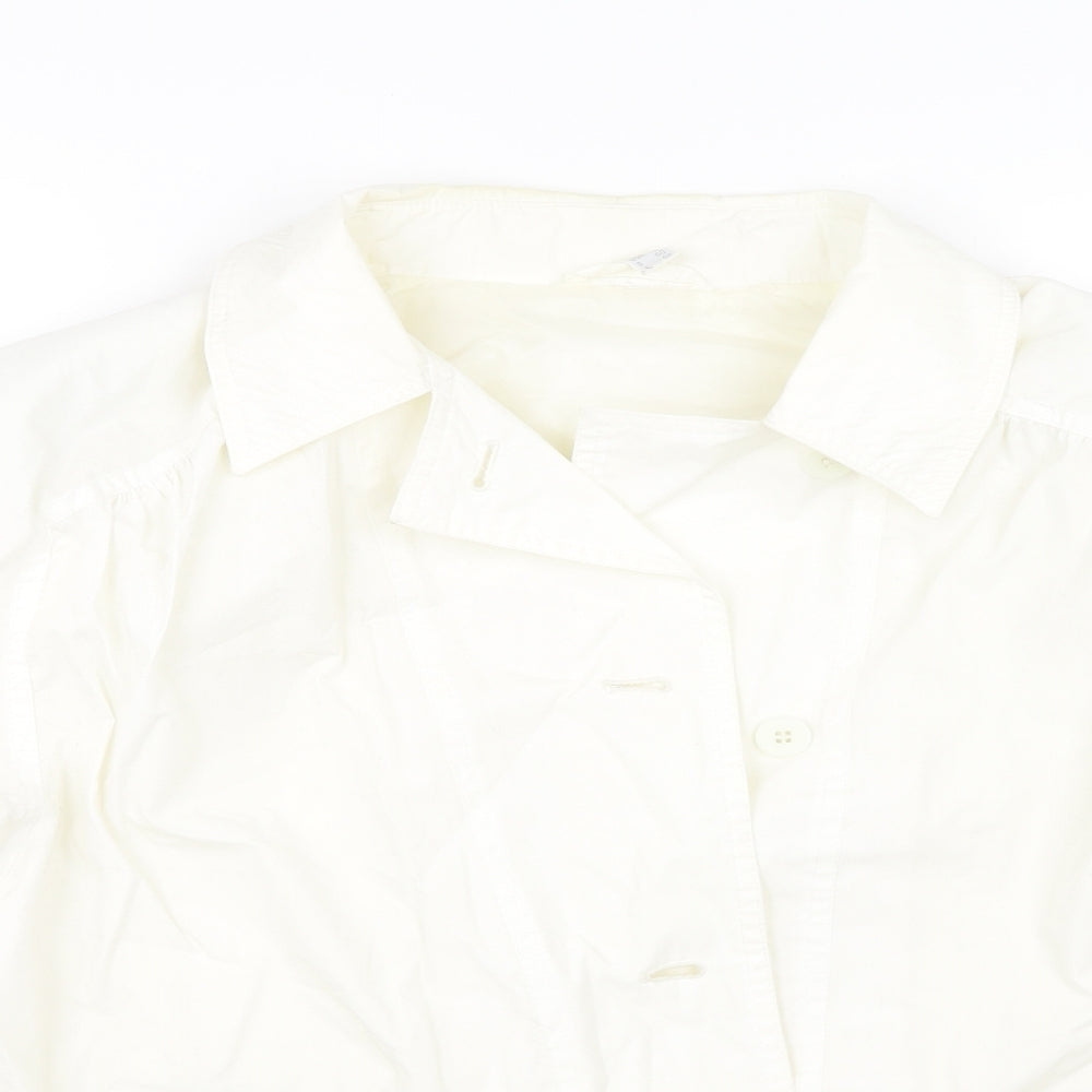 Four Seasons of London Womens White   Basic Button-Up Size 14  - Chef unifrom