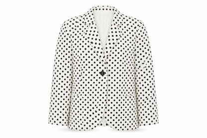 Rasler Womens Black Polka Dot  Jacket Suit Jacket Size 40