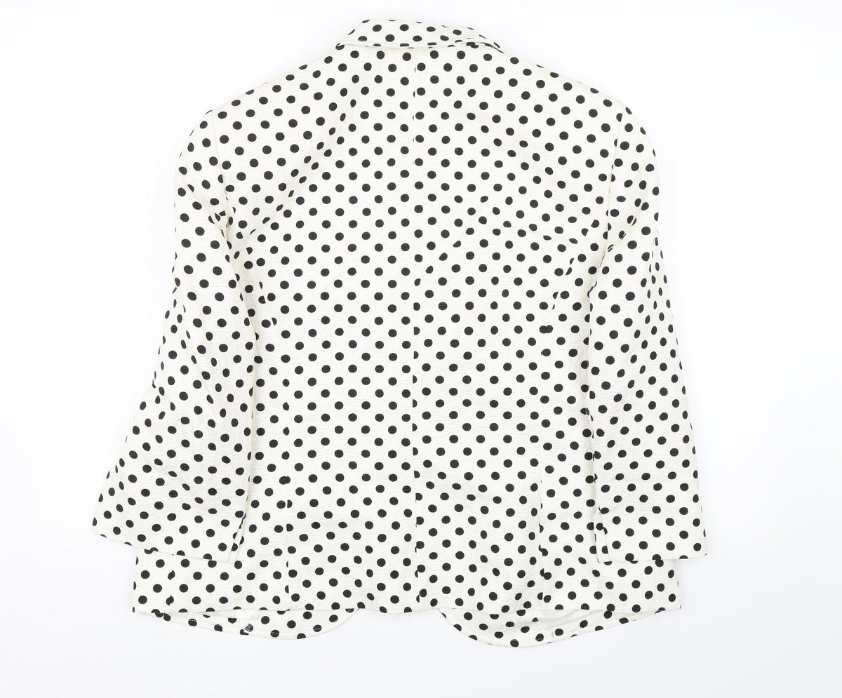 Rasler Womens Black Polka Dot  Jacket Suit Jacket Size 40