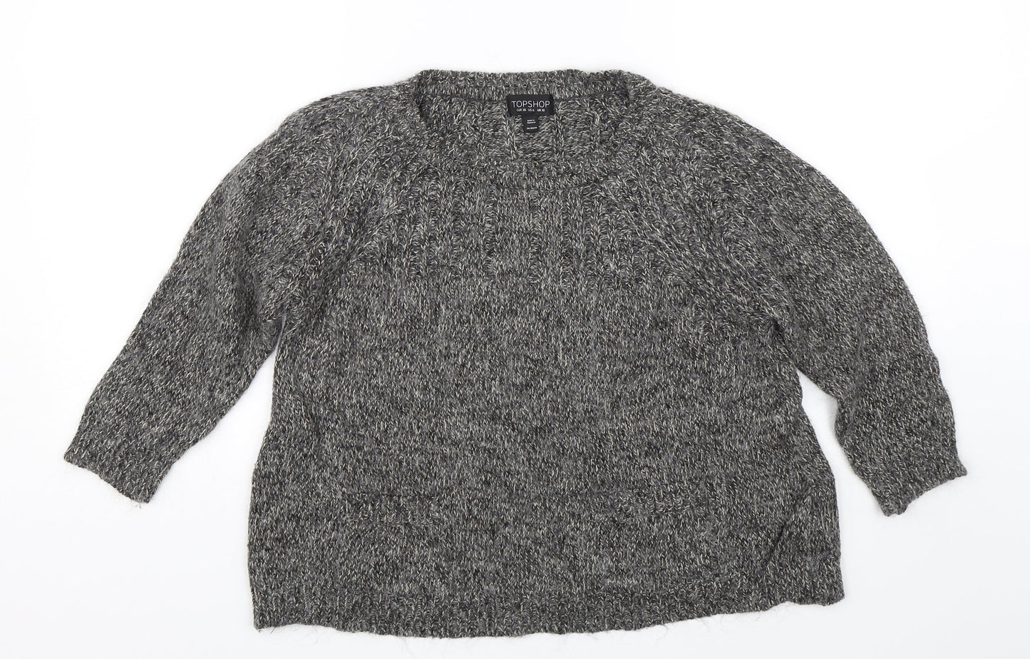 Womens UK Size 10 Topshop Grey Pullover Jumper