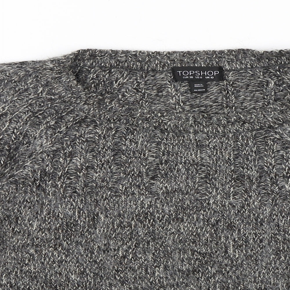 Womens UK Size 10 Topshop Grey Pullover Jumper