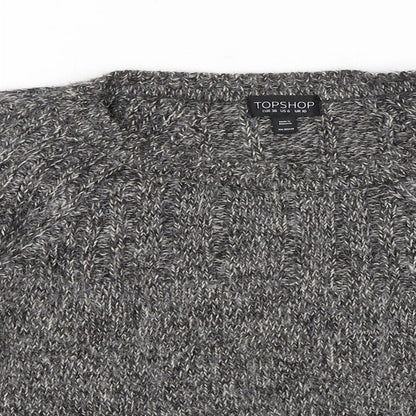 Womens UK Size 10 Topshop Grey Pullover Jumper