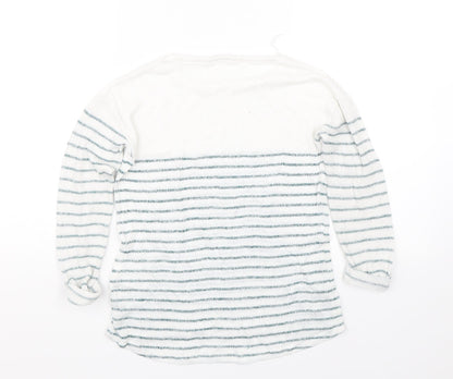H&M Girls Blue Striped  Pullover Jumper Size 10-11 Years