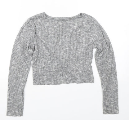 TU Girls Grey   Cropped T-Shirt Size 11 Years