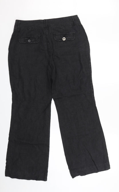Womens UK Size 30 in Moda Regular Fit Cropped Black Trousers