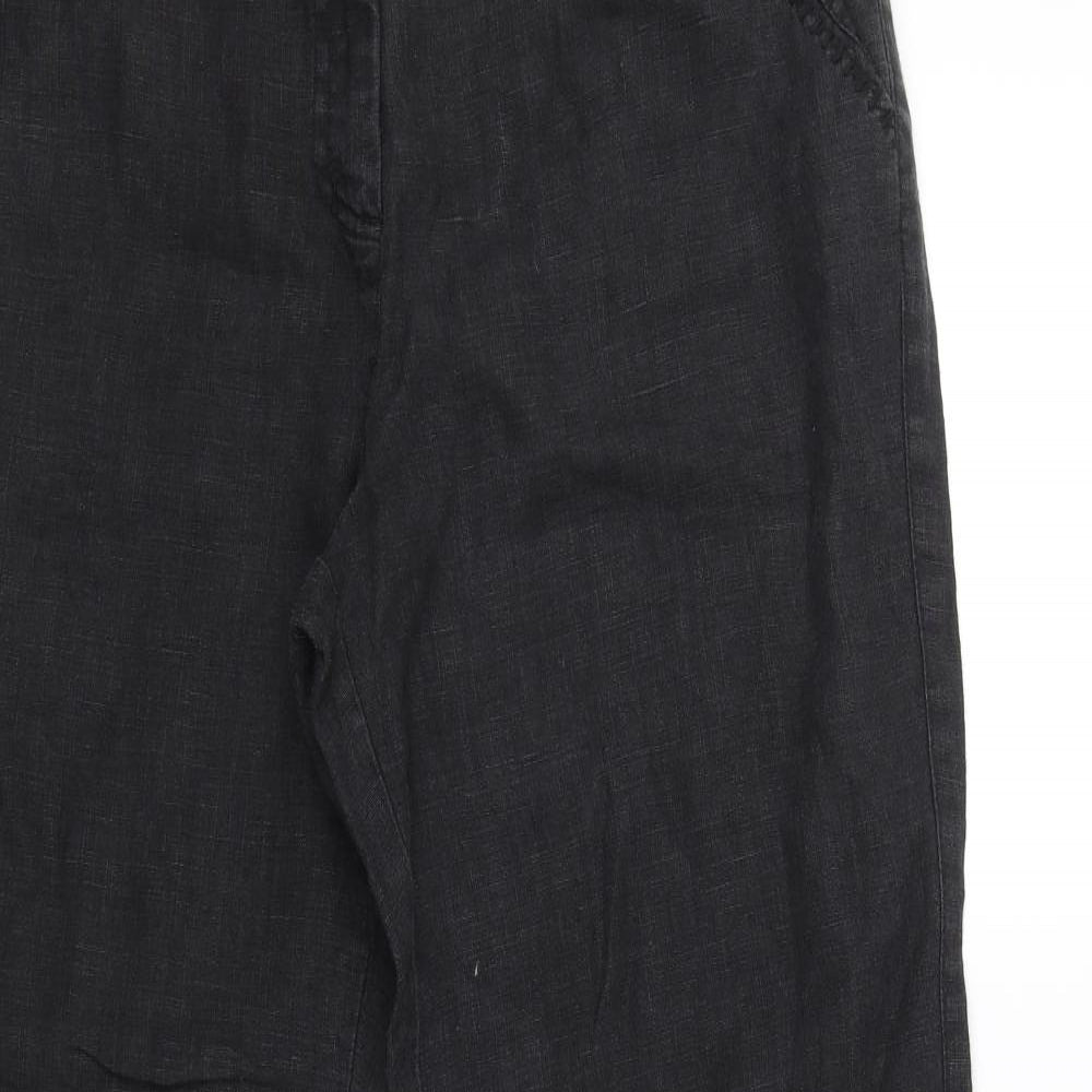 Womens UK Size 30 in Moda Regular Fit Cropped Black Trousers