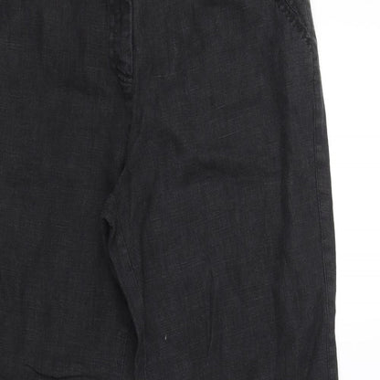 Womens UK Size 30 in Moda Regular Fit Cropped Black Trousers