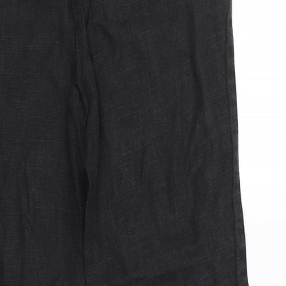 Womens UK Size 30 in Moda Regular Fit Cropped Black Trousers