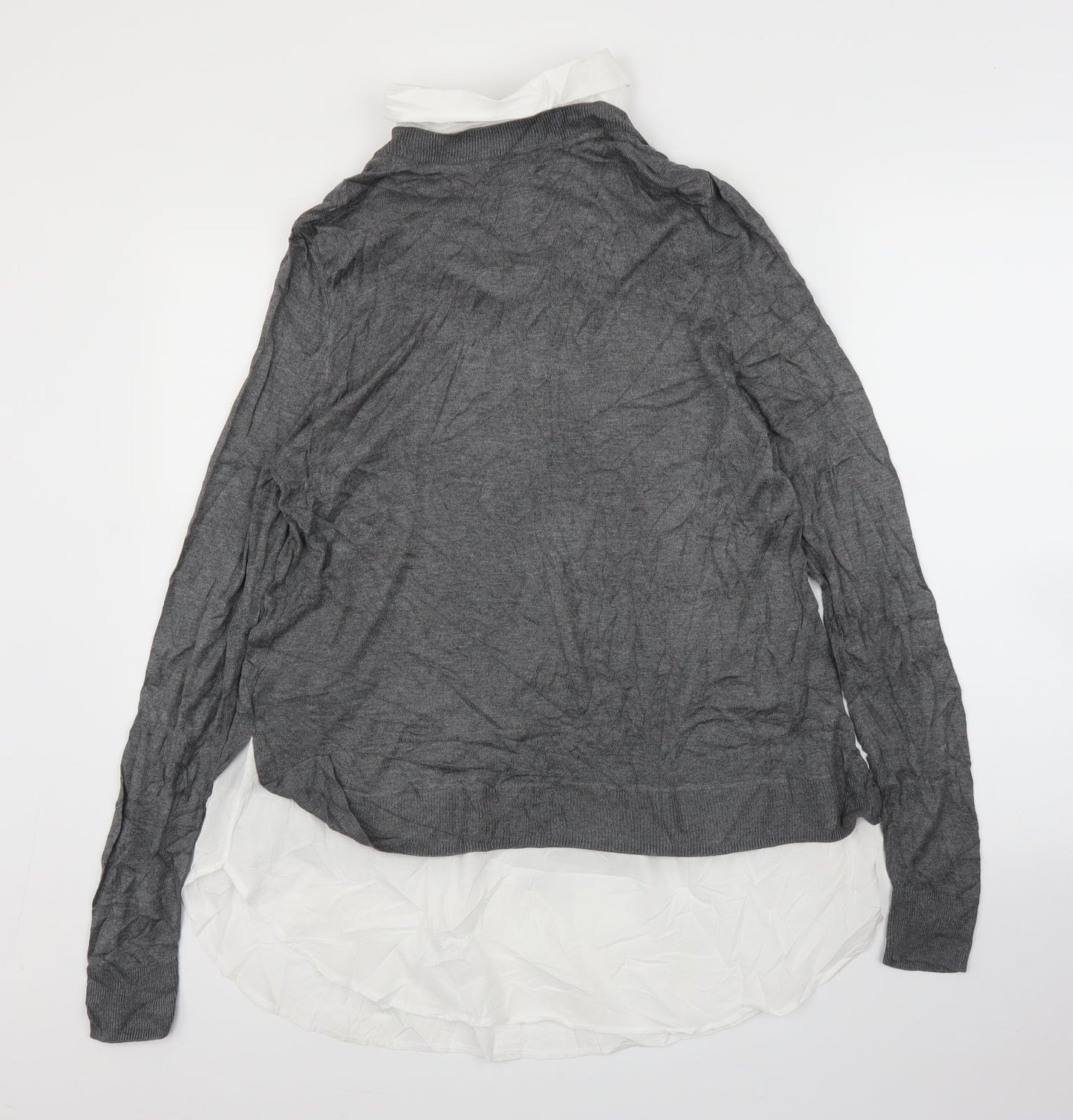 Womens UK Size L H&M Grey Basic Blouse