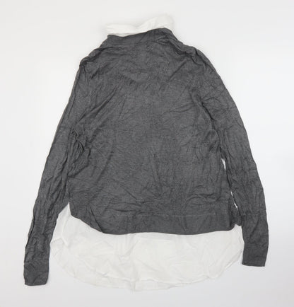 Womens UK Size L H&M Grey Basic Blouse