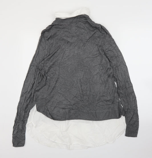 Womens UK Size L H&M Grey Basic Blouse