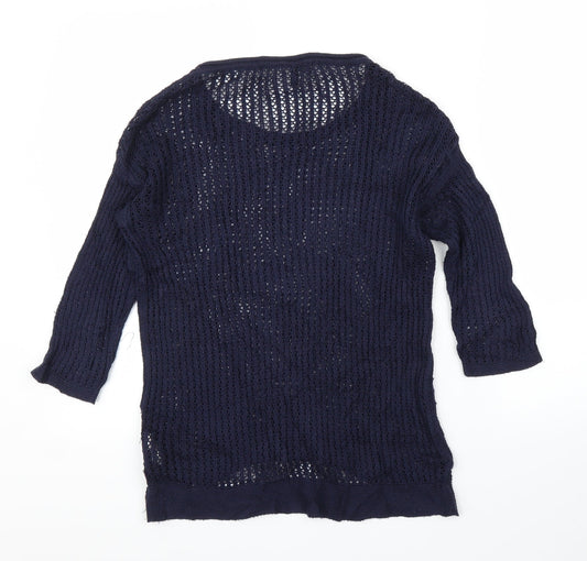 Womens UK Size S Stile Benetton Blue Pullover Jumper