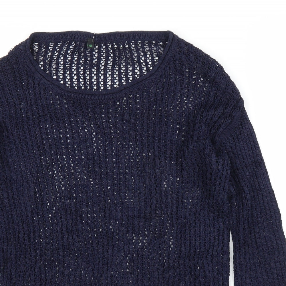 Womens UK Size S Stile Benetton Blue Pullover Jumper
